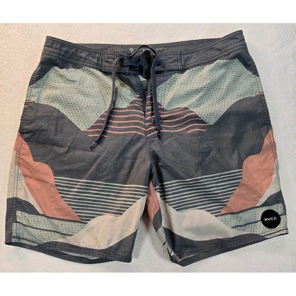 RVCA Nature Board Shorts Men's Size 34 Swim Surf Trunks Surfer